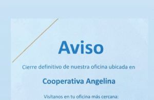 Aviso impórtate de Aviso Importante: Cierre de La empresa Vimenca / Western Union en la Oficina en la Cooperativa Angelina